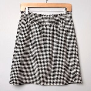 J. Crew Factory Women's Size 4 Black Houndstooth Mini Skirt